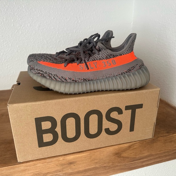 Adidas Yeezy Boost 350 V2 in Gray and Orange - Picture 1 of 4